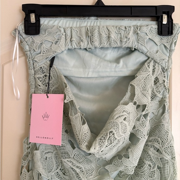 Hello Molly Floral Lace Midi Dress in Light Green - Picture 2 of 4